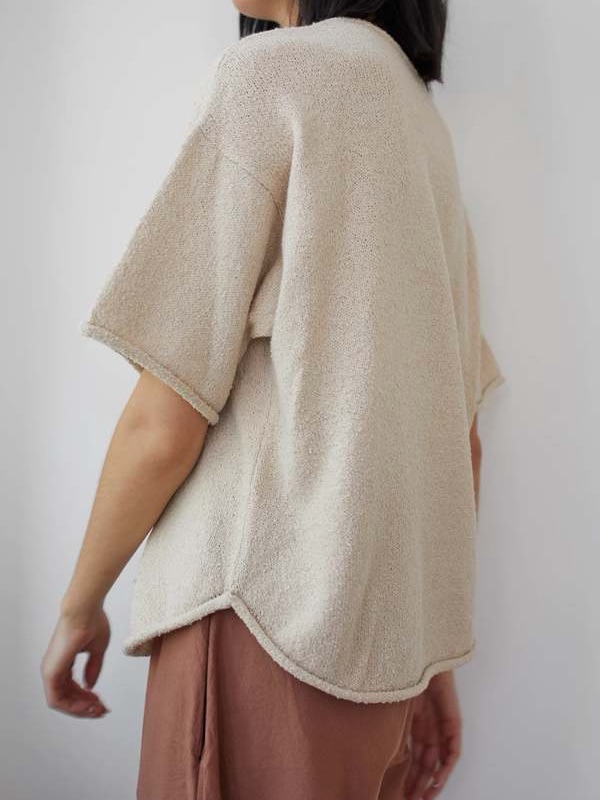 Wol Hide Boucle Tee In Almond — image 3 of 8